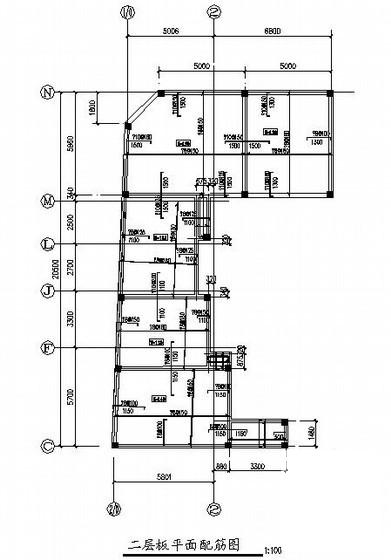 6层筏型基础坡屋面底框结构商住楼结构CAD施工图纸 - 3