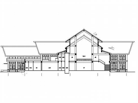 3层宾馆中式风格接待中心建筑施工CAD图纸 - 2