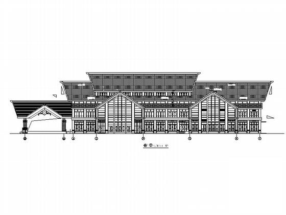 3层宾馆中式风格接待中心建筑施工CAD图纸 - 4