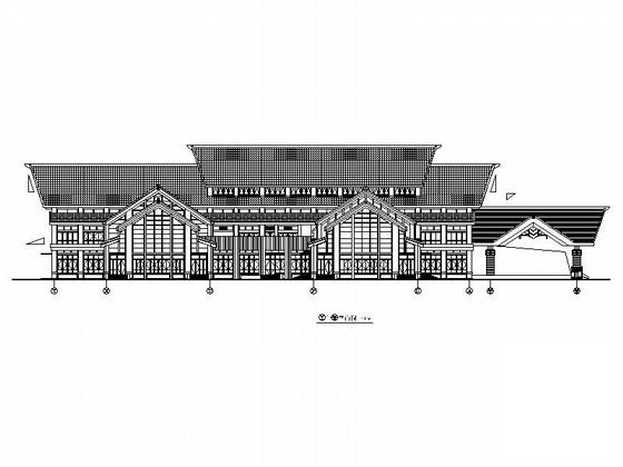 3层宾馆中式风格接待中心建筑施工CAD图纸 - 5