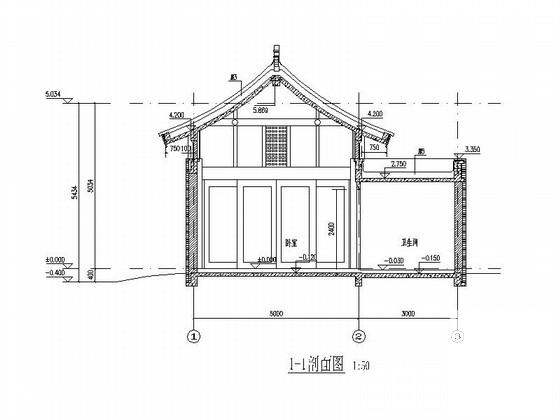 框架结构知名酒店中式花园度假别墅CAD施工图纸(非机动车停车位) - 2