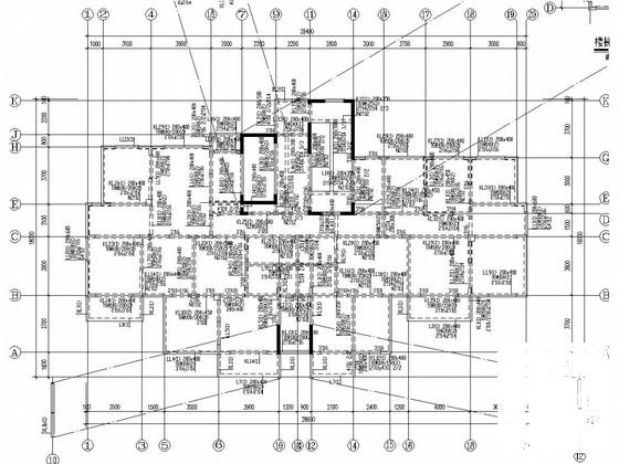 26层剪力墙结构住宅楼结构CAD施工图纸（7度抗震）(梁平法配筋图) - 4