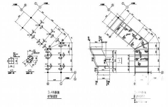 5层框架结构酒店客房结构CAD施工图纸（桩基础坡屋面3#楼） - 2