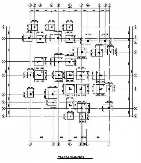 3层独立基础异形柱结构别墅结构CAD施工图纸(地下室底板) - 3