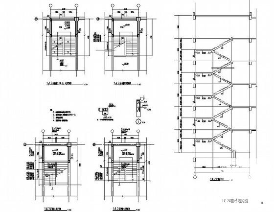 6层L型桩基础框架结构宿舍楼结构CAD施工图纸 - 4