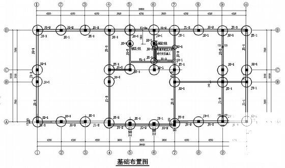 4层框架结构综合楼结构CAD施工方案图纸 - 3