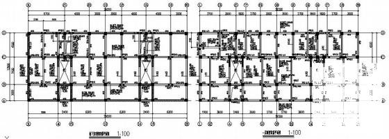 底框抗震办公楼结构CAD施工图纸(剪力墙配筋) - 1
