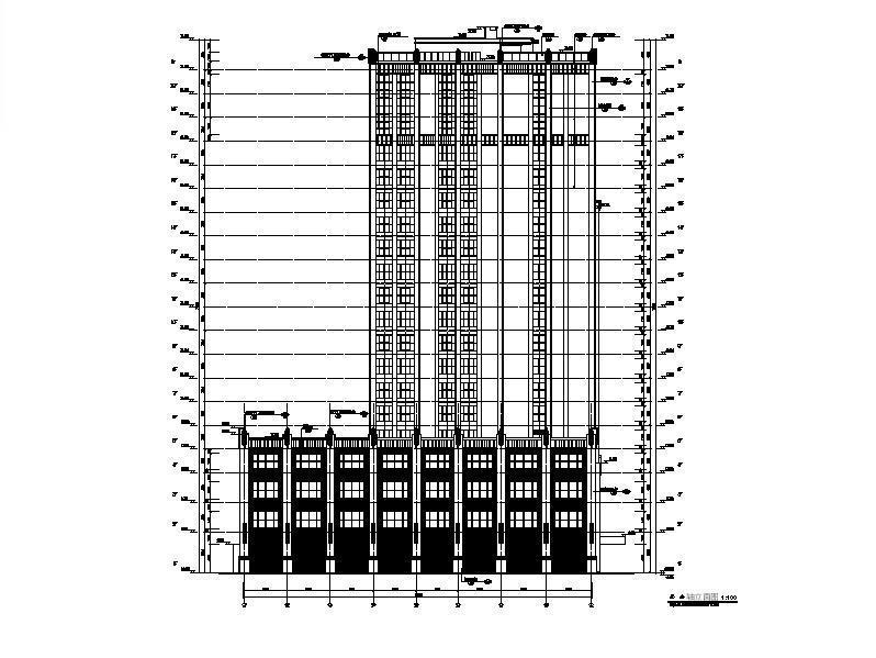高层框架结构塔式酒店建筑CAD施工图纸 - 4
