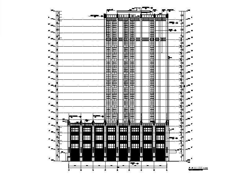 高层框架结构塔式酒店建筑CAD施工图纸 - 4