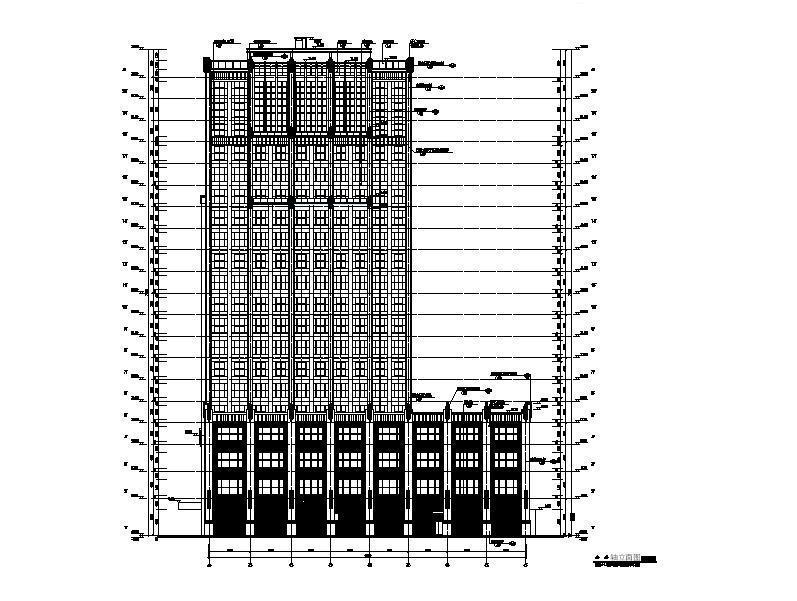 高层框架结构塔式酒店建筑CAD施工图纸 - 5