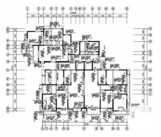 6°区18层剪力墙住宅楼结构CAD施工图纸 - 1