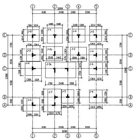 3层框架结构别墅的结构CAD施工图纸（坡屋顶） - 1