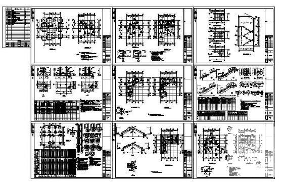 3层框架结构别墅的结构CAD施工图纸（坡屋顶） - 4