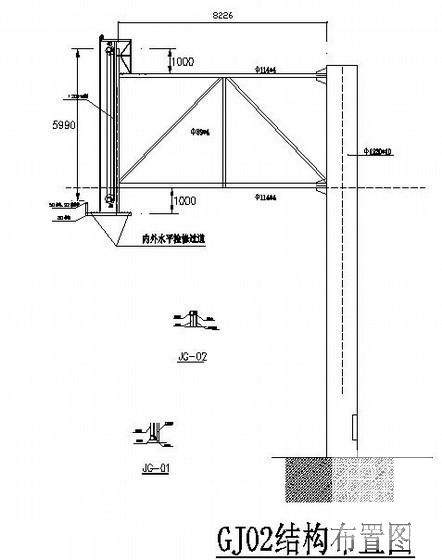 钢结构三面广告牌结构CAD施工图纸（单立柱广告牌） - 1