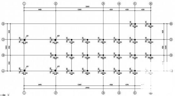 独立基础框架澡堂结构CAD施工图纸(平面布置图) - 2