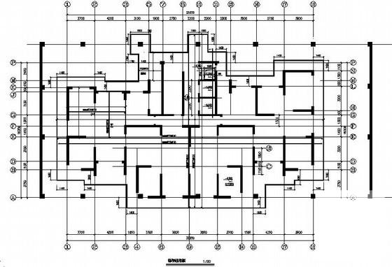 地上33层地下1层剪力墙住宅楼结构CAD施工图纸（筏型基础） - 1