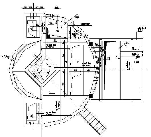 污泥泵房及分配井结构CAD施工图纸（钢筋混凝土框架结构）(某污水处理厂) - 2