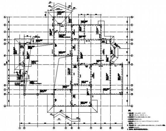 异型柱框架结构别墅结构CAD施工图纸（2层、独立基础） - 1