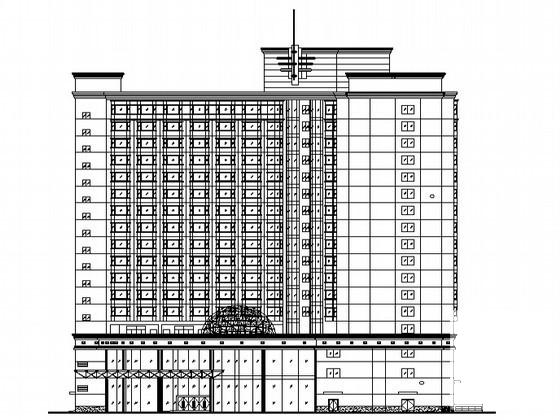框架结构高档16层酒店办公综合楼建筑施工CAD图纸 - 1