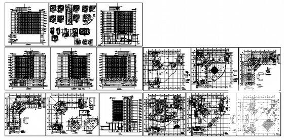 框架结构高档16层酒店办公综合楼建筑施工CAD图纸 - 3