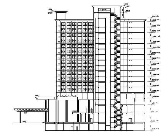 框架结构高档16层酒店办公综合楼建筑施工CAD图纸 - 4