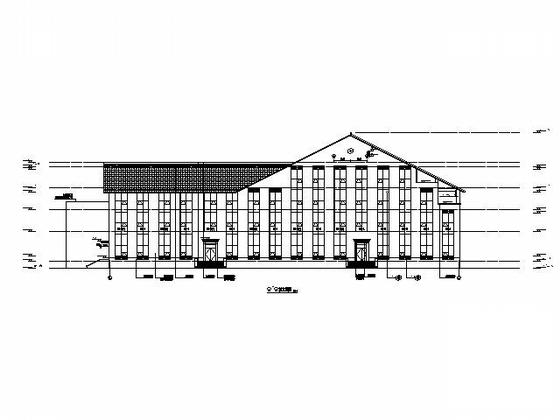 4层U型中式酒店建筑施工CAD图纸 - 4