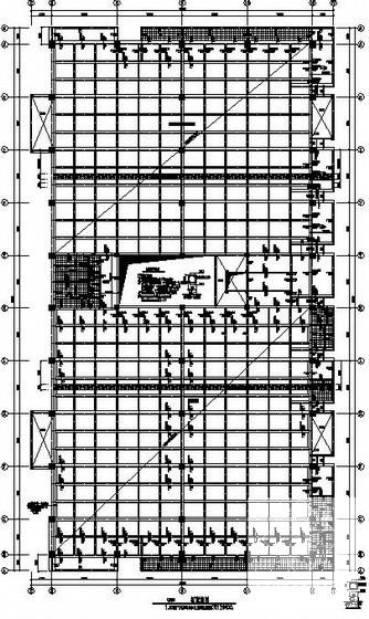 2层框架体育场馆结构CAD施工图纸(网架结构屋盖)(基础平面图) - 1