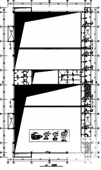 2层框架体育场馆结构CAD施工图纸(网架结构屋盖)(基础平面图) - 2