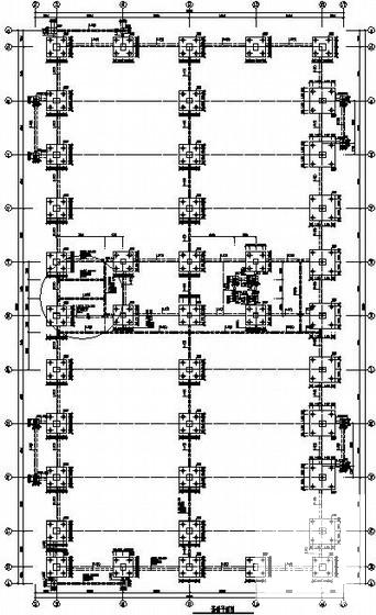 2层框架体育场馆结构CAD施工图纸(网架结构屋盖)(基础平面图) - 3