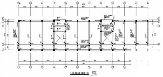 框架结构住宅楼结构CAD施工图纸（5层桩基础）(梁配筋图) - 2