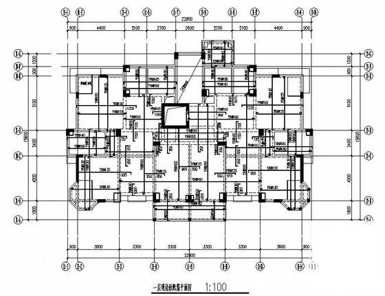 框架剪力墙结构住宅楼结构CAD施工图纸（11层桩基础）(梁平法配筋图) - 1