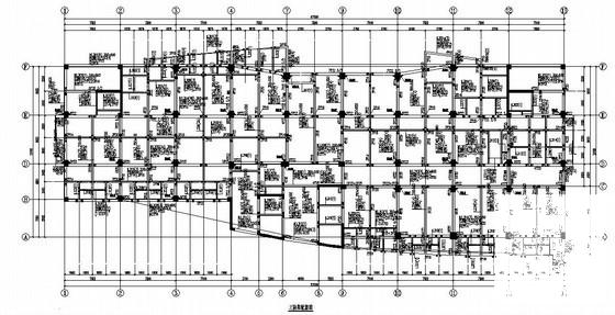 框架剪力墙结构住院大楼结构CAD施工图纸（12层桩基础）(平面布置图) - 2