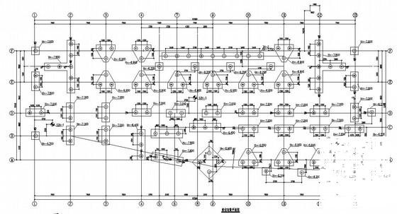 框架剪力墙结构住院大楼结构CAD施工图纸（12层桩基础）(平面布置图) - 3