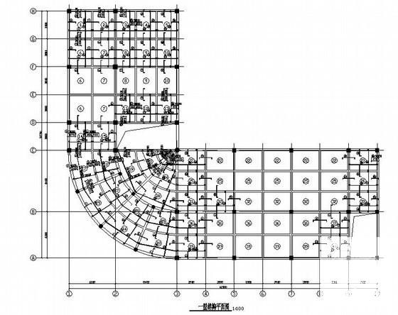 3层框架结构宾馆结构施工图纸（建筑施工CAD图纸独立基础）(平面布置图) - 1