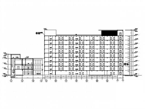 9层假日酒店建筑施工CAD图纸(框架剪力墙结构) - 2