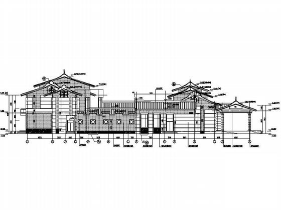 2层中式风格宾馆建筑CAD施工图纸 - 5