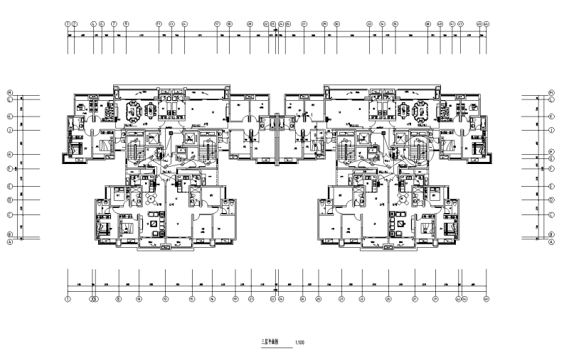 高层住宅H9-H13栋电施施工图纸平面图 - 3