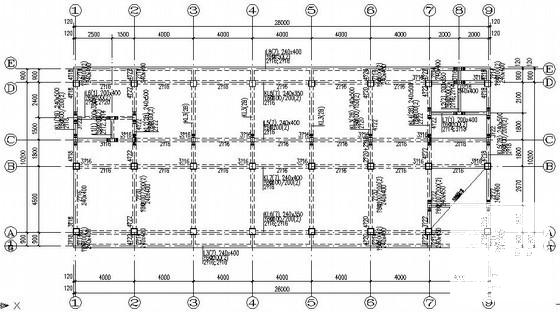 混凝土搅拌厂综合楼结构CAD施工图纸（独立基础）(平面布置图) - 1