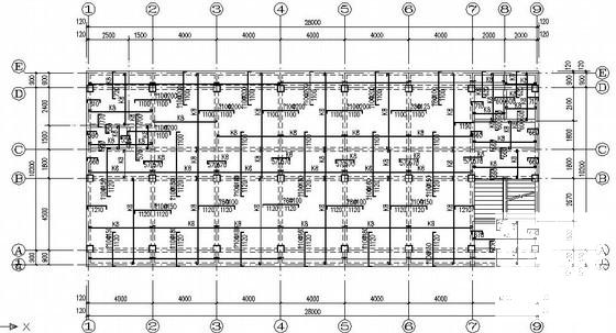 混凝土搅拌厂综合楼结构CAD施工图纸（独立基础）(平面布置图) - 3