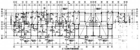 框架剪力墙住宅楼结构CAD施工图纸（11层桩基础） - 1