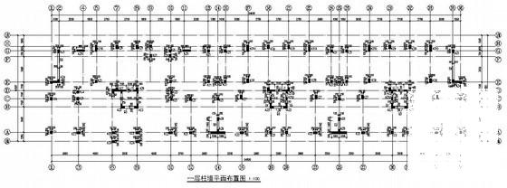 框剪结构住宅楼结构CAD施工图纸（11层桩基础）(平面布置图) - 2