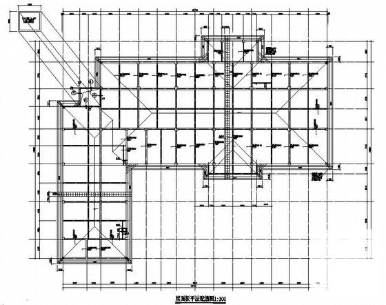 框架结构商业写字楼结构CAD施工图纸（3层坡屋顶）(梁平法配筋图) - 2