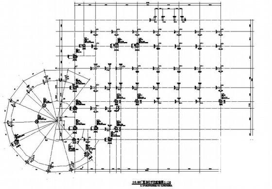 框架结构商业写字楼结构CAD施工图纸（3层坡屋顶）(梁平法配筋图) - 3