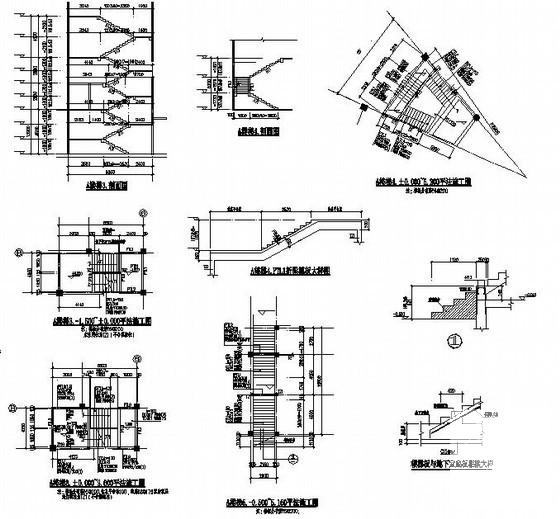 框架结构商业写字楼结构CAD施工图纸（3层坡屋顶）(梁平法配筋图) - 4
