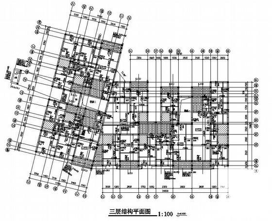 底框结构住宅楼结构CAD施工图纸（7层桩基础） - 1