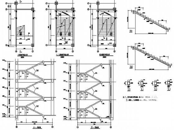 4层框架结构教学楼结构CAD施工图纸（中学教学楼桩基础） - 3