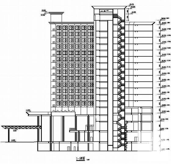17层酒店建筑CAD施工图纸 - 2