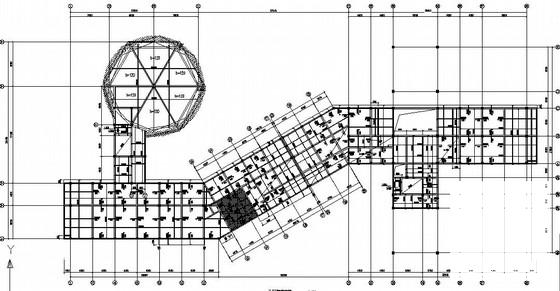 7度区独立基础局部3层框架会所结构CAD施工图纸(平面布置图) - 1