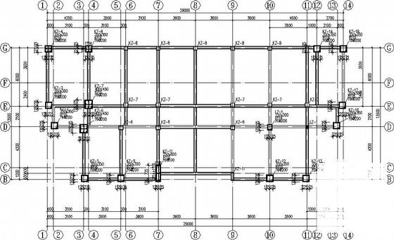 4层框架桩基础住宅楼结构CAD施工图纸(平法标注) - 2