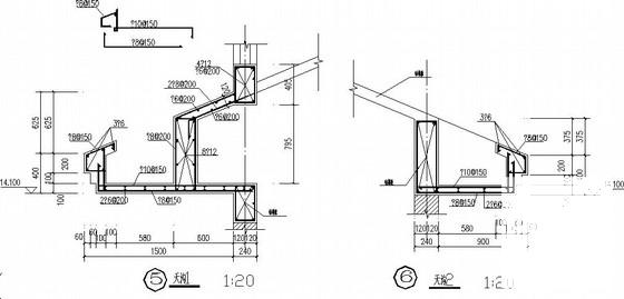 4层框架桩基础住宅楼结构CAD施工图纸(平法标注) - 4